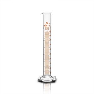 Measuring Cylinder, With Pour-out,  Hexagonal  Base, Class A  With  Individual Works Certificate with QR Code