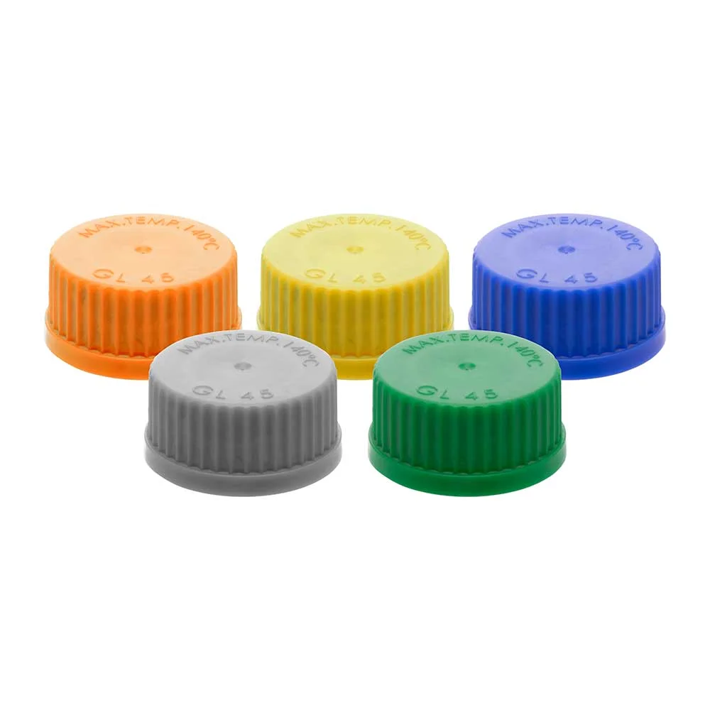 Caps, PP Screw Cap with Pouring Ring for Laboratory Reagent Bottles