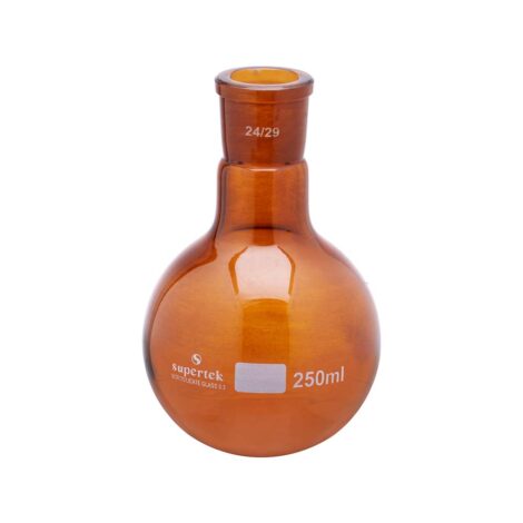 Amber Colour Flasks, Round Bottom,Single Neck