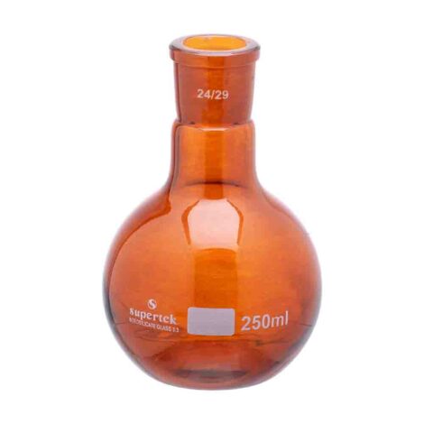 Amber Colour Flasks, Flat Bottom,Single Neck - Image 2