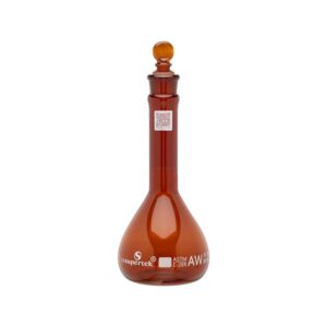 Volumetric Flask-ASTM Amber, Wide Mouth Heavy Duty, With  Glass Stopper, Class A