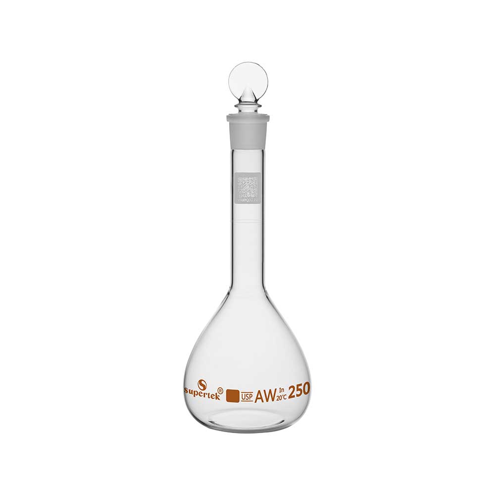 Flask Volumetric, Wide Mouth With Interchangeable Glass and Super Stopper™ Class 'A'