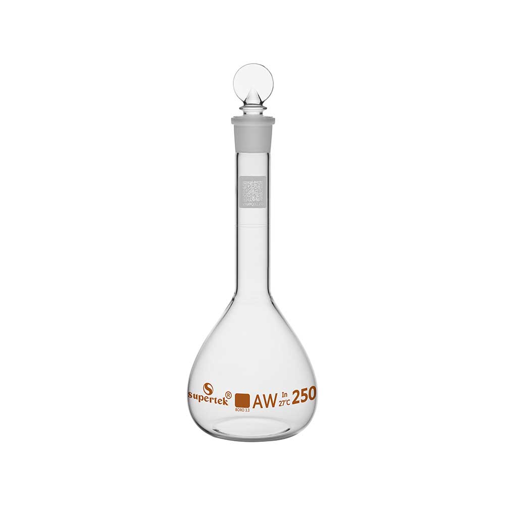 Flask Volumetric, Wide Mouth With Interchangeable Glass and Super Stopper™ Class 'A'